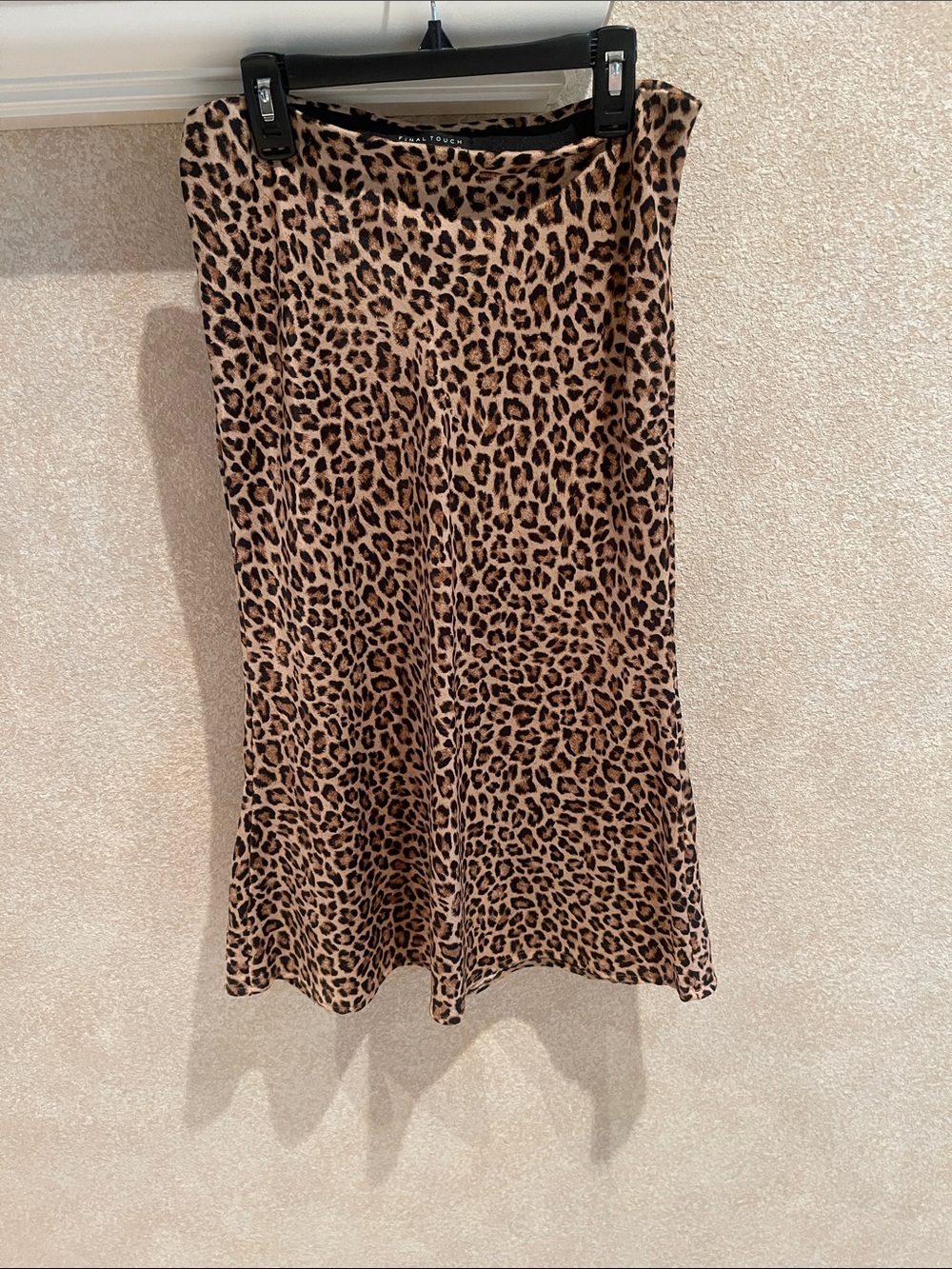 Final Touch Leopard Print Midi Skirt in Brown and Black